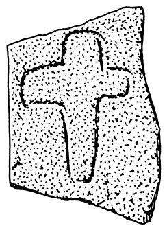 Scanned ink drawing of Tullich 9 incised cross-slab