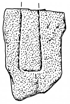 Scanned ink drawing of Tullich 11 incised cross-slab fragment