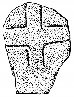 Scanned ink drawing of Tullich 12 incised cross-slab