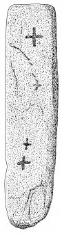 Scanned ink drawing of Tullich 15 recumbent cross-slab