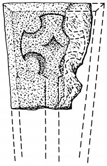 Scanned ink drawing of St Nicholas' Church Medieval cross-slab fragment