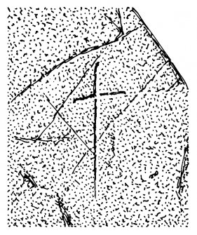 Scanned ink drawing of incised linear cross