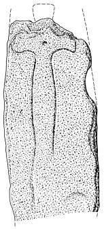 Scanned ink drawing of Anwoth cross-slab