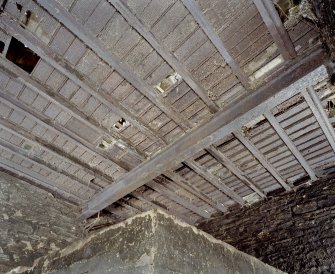 Interior. Ground floor. Kiln room. Kiln floor. Detail showing inserted strengthening steel beam