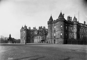 General view of main entrance front of Holyrood Palace, showing James IV's Tower and Fountain
Photo collection: A Brown & Co, Lanark