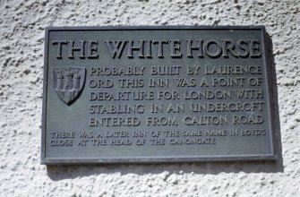 Detail of the plaque giving the history of White Horse Close.