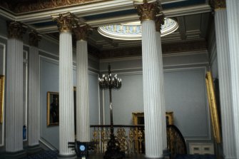 Interior view in the Signet Library, Parliament Square, showing landing on the first floor of the main staircase.