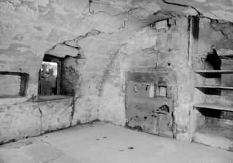 Interior view of Old Jerviston House, Motherwell, showing vaulted ground floor chamber.