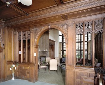 Interior. Ground floor. Wooden screen.