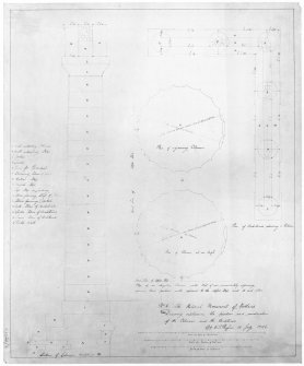 Position & construction of columns, etc.
Signed: 'W H Playfair'Copy of NMRS drawing