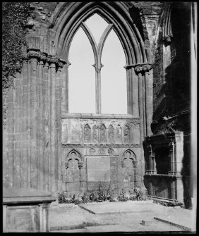 View of window at Holyrood Abbey.