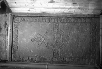 Magdalen Chapel. Cover slab of the tomb of the Foundress (Janet Rynd
