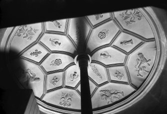Interior view of Moray House.  Ceiling of circular stair.