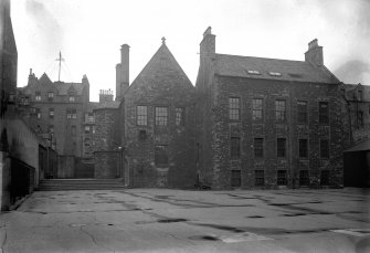 View of rear of Moray House, showing West block and C18 addition from South West