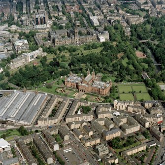 Glasgow. 
View showing Glasgow University, Kelvingrove Museum and Art Gallery and Kelvin Hall.