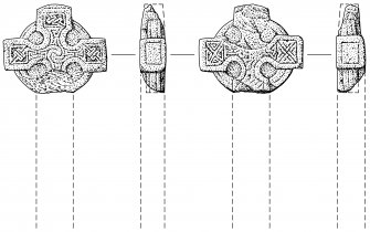 Scanned ink drawing of St Vigeans 15 freestanding cross fragment