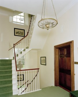 Leith Hall, interior.  First floor. South staircase: view from North East