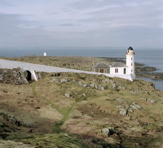 Isle of May.  Low Lighthouse and cottages.  General view from South East.