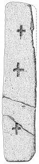 Scanned ink drawing of Fortingall 9 incised cross slab.