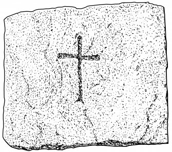 Scanned ink drawing of Fortingall 11 cross-incised stone.