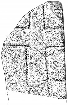 Scanned ink drawing of Tarfside incised cross slab.