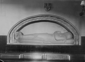 Parish Church, Cupar: Effigy of a member of Fernie family in 15th century tomb recess