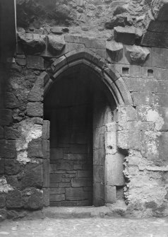 Door from passage to undercroft of Dorter