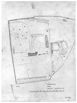 Photographic copy of drawing showing site plan.
