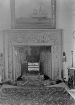 Drawing room fireplace dated 1669; originally in a house in Culross.