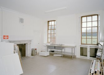 Interior. Basement floor, view of estate office