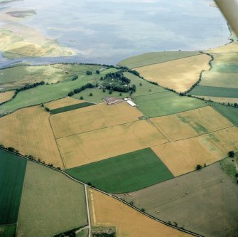 Oblique aerial view of Old Montrose and Powis.