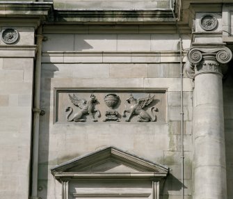 Detail of decorative plaque on south front