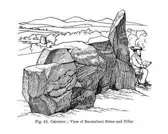 Sketch of section through recumbent stone circle.