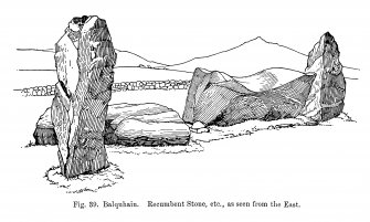 Sketch of recumbent stone circle.