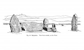 Sketch of recumbent stone circle.