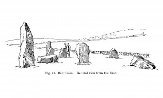 Sketch of recumbent stone circle.