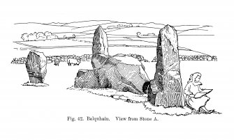 Sketch of recumbent stone circle.