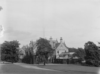 General view of Montrave House and conservatory from west.