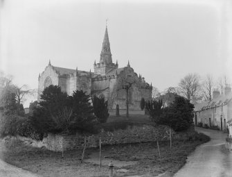 View of Largo Parish Church and churchyard from east.