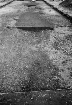 Excavation photograph: Film 93/BW/1: Ditch section A1 after emptying at Cleaven Dyke. Illustration 28.