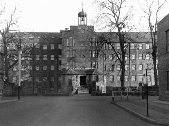 View of Catrine Mill entrance block from north west.