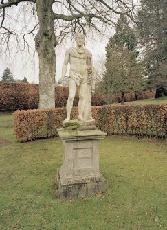 Statue and plinth (no.28 on plan), view from North.