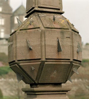 Sundial (no.35 on plan), detail of South West face.