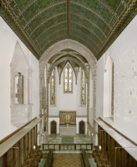 Interior. Chapel. View from gallery towards chancel