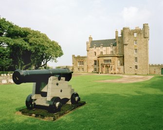 View of main front with cannon from south east