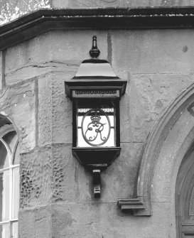 Detail of lantern outside main entrance on south front