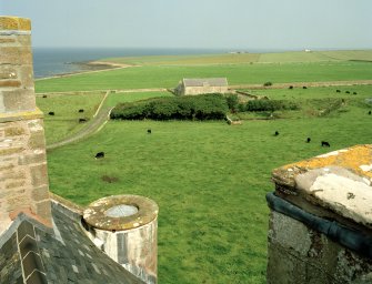 Mill building, general view from roof of castle to south west