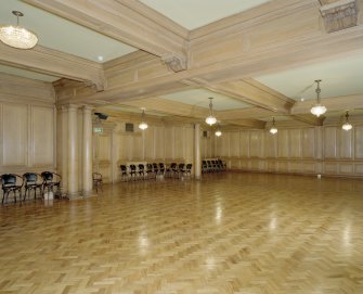 Interior, basement, lower hall, view from SE