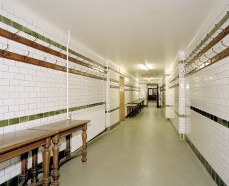 Interior, basement, west corridor, view from N