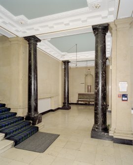 Interior, ground floor, entrance hall, view from E